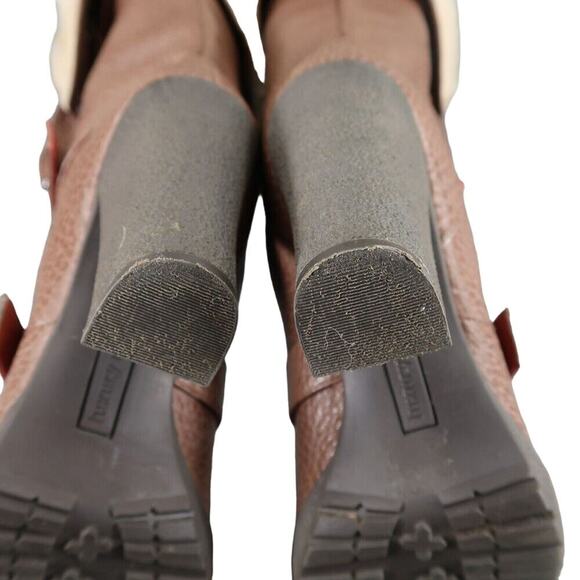 Luxury Rebel Shoes Womens 37 Boots Penelope Knee High Heel Leather Fold Over Fur - Picture 10 of 16